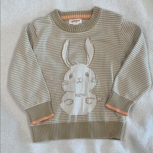 Striped Bunny Knit Sweater 3T